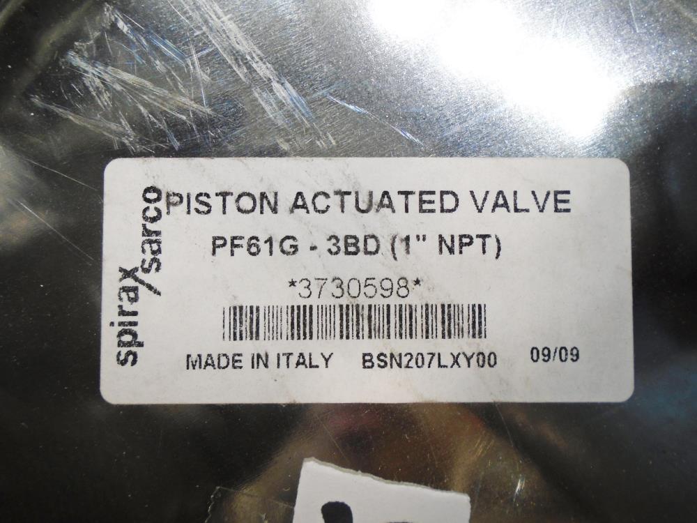 Spirax Sarco 1" NPT Piston Actuated Valve, Stainless, PF61G-3BD